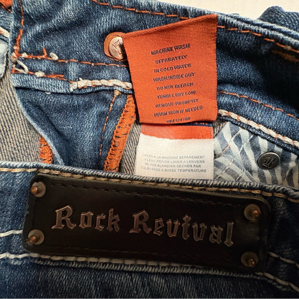 Rock Revival Dark Wash Elaina Boot Cut Jeans Vintage Wash Size 28 - Picture 7 of 16